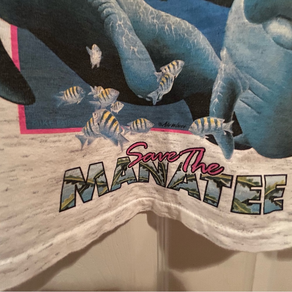 Florida Manatee Graphic Crop Tee - White - Picture 3 of 7